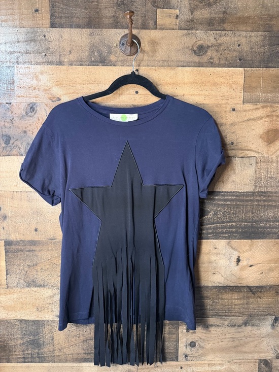Stella McCartney Tops - Stella McCartney Navy Blue Star Fringe T-Shirt - Size 38 (US 2/XS)